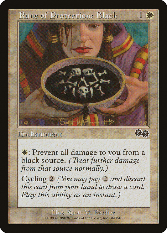 Rune of Protection: Black (USG-036) - Urza's Saga