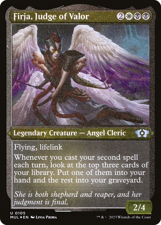 Firja, Judge of Valor (MUL-105) - Multiverse Legends Etched Foil