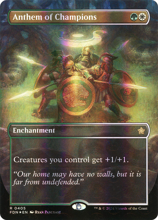 Anthem of Champions (Borderless) (Mana Foil) (FDN-405) - Foundations (Borderless) Foil