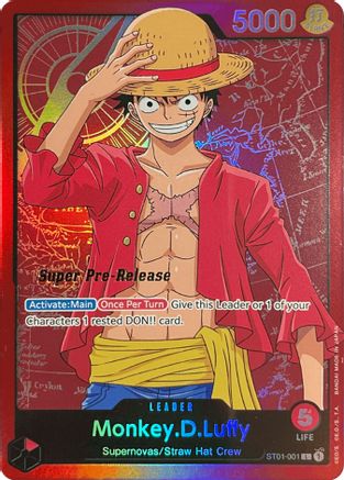 Monkey.D.Luffy (001) (ST01-001) - Super Pre-Release Starter Deck 1: Straw Hat Crew Foil