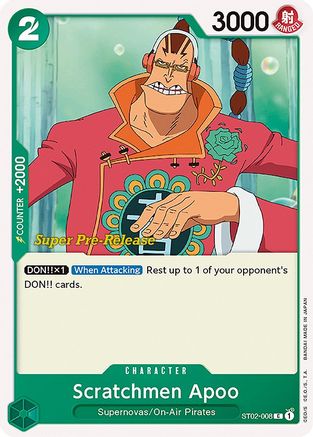 Scratchmen Apoo (ST02-008) - Super Pre-Release Starter Deck 2: Worst Generation