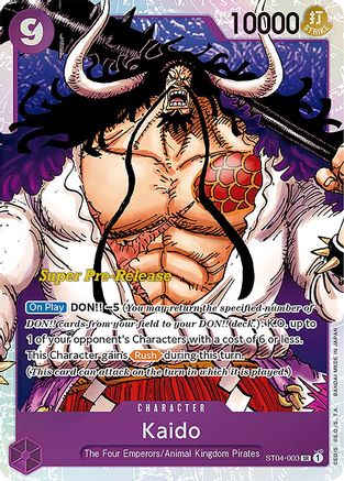 (ST04-003) Kaido (003) - Super Pre-Release Starter Deck 4: Animal Kingdom Pirates Foil