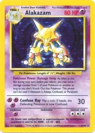 Alakazam - 001/102 - Base Set Holofoil - Holo Rare