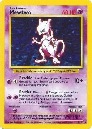 Mewtwo (10/102) - Base Set Holofoil - Holo Rare