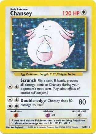 Chansey - 003/102 - Base Set Holofoil - Holo Rare