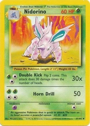 Nidorino - 037/102 - Base Set Normal