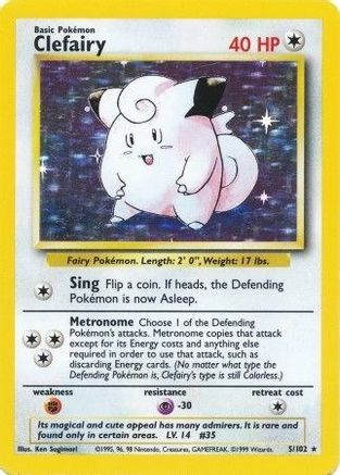Clefairy - 005/102 - Base Set Holofoil - Holo Rare
