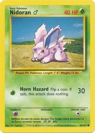 Nidoran M - 055/102 - Base Set Normal
