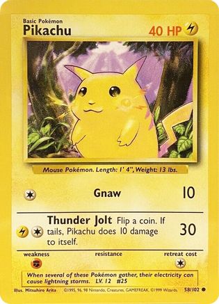 Pikachu - 058/102 - Base Set Normal