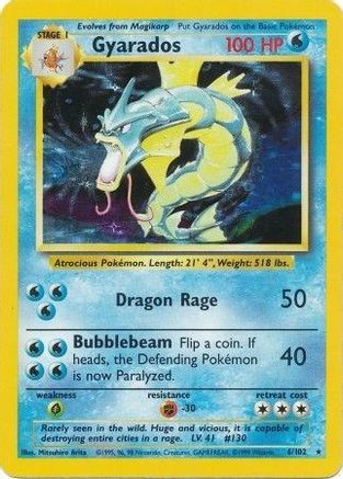 Gyarados 006/102 - Base Set Holofoil - Holo Rare