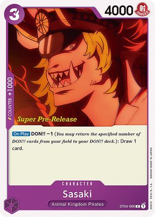 (ST04-006) Sasaki - Super Pre-Release Starter Deck 4: Animal Kingdom Pirates Normal