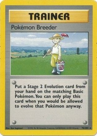 Pokemon Breeder (76/102) - Base Set  - Rare