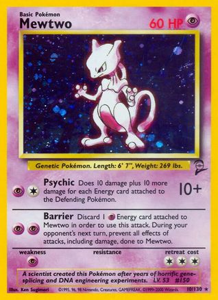 Mewtwo (10/130) - Base Set 2 Holofoil - Holo Rare