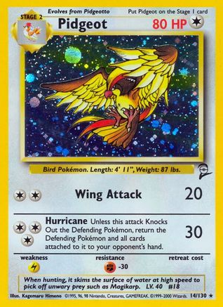 Pidgeot - 014/130 - Base Set 2 Holofoil