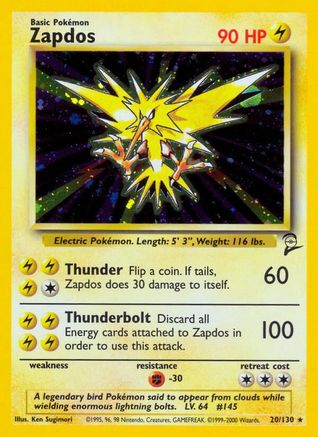 Zapdos - 020/130 - Base Set 2 Holofoil