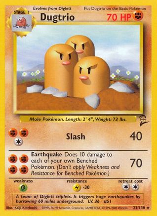 Dugtrio - 023/130 - Base Set 2 Normal