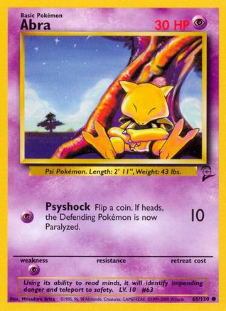 Abra - 065/130 - Base Set 2 Normal - Common