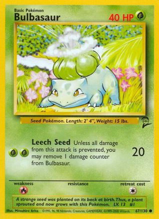 Bulbasaur - 067/130 - Base Set 2 Normal - Common