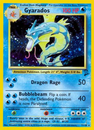 Gyarados 007/130 - Base Set 2 Holofoil - Holo Rare