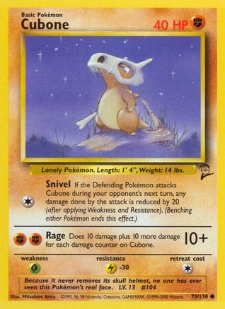 Cubone - 070/130 - Base Set 2 Normal
