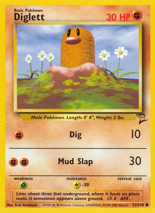 Diglett - 071/130 - Base Set 2 Normal