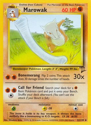Marowak - 052/130 - Base Set 2 Normal