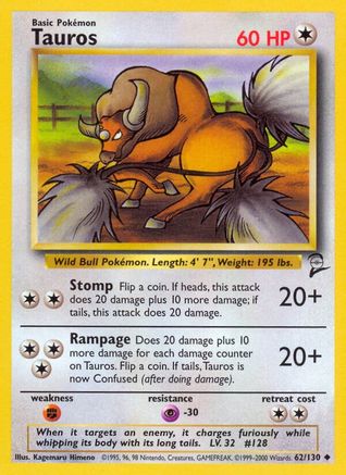Tauros - 062/130 - Base Set 2 Normal