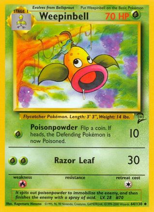 Weepinbell - 064/130 - Base Set 2 Normal