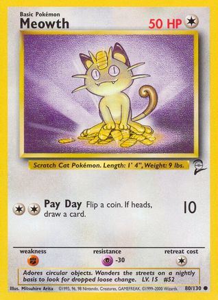 Meowth (80/130) - Base Set 2  - Common