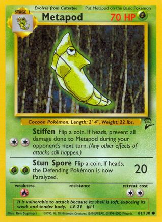 Metapod (81/130) - Base Set 2  - Common