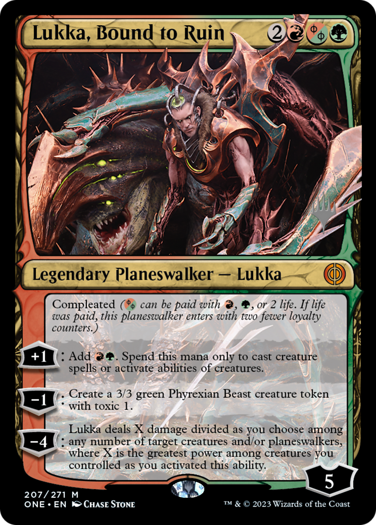 Lukka, Bound to Ruin (PPONE-207) - Phyrexia: All Will Be One Promos Foil (Promo Pack)