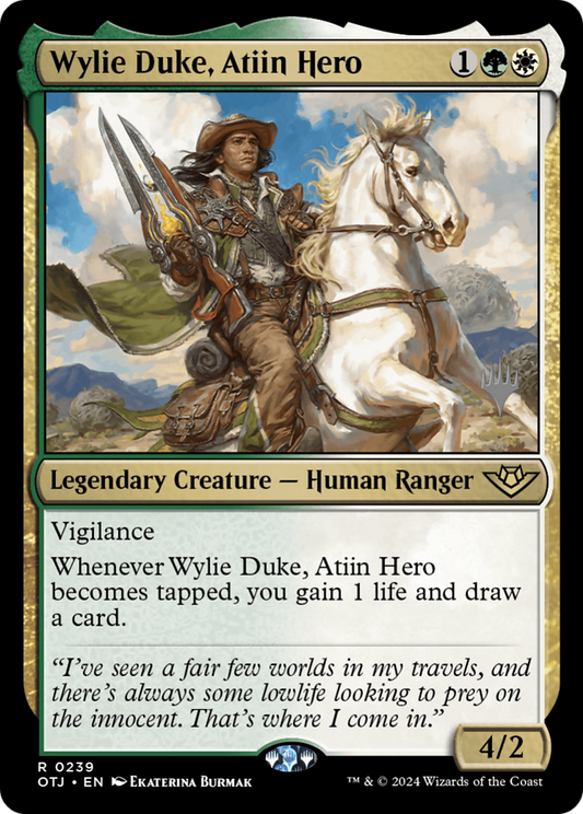 Wylie Duke, Atiin Hero (POTJ-239P) - Outlaws of Thunder Junction Promos