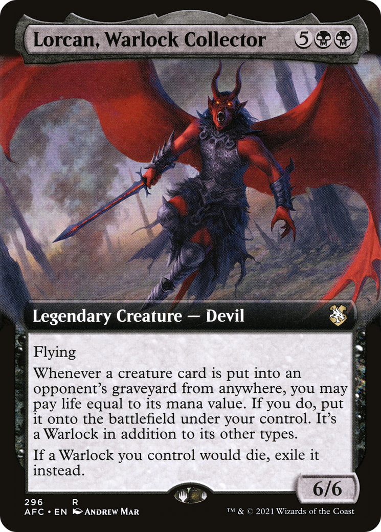 Lorcan, Warlock Collector (AFC-296) - Forgotten Realms Commander: (Extended Art)