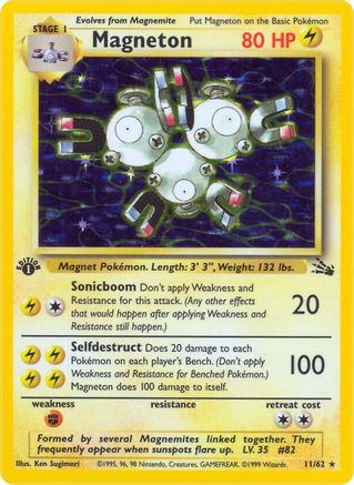 Magneton 011/062 - Fossil 1st Edition Holofoil - Holo Rare