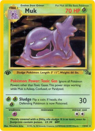 Muk 013/062 - Fossil Unlimited Holofoil - Holo Rare