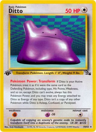 Ditto 018/062 - Fossil 1st Edition - Rare