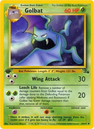 Golbat 034/062 - Fossil 1st Edition - Uncommon