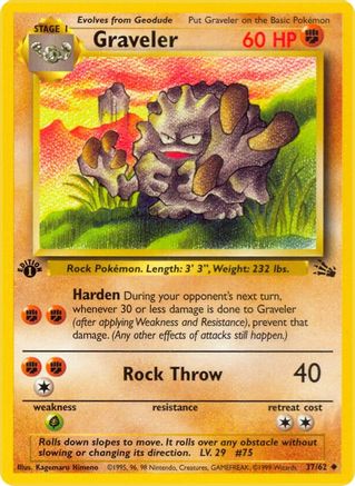 Graveler 037/062 - Fossil 1st Edition - Uncommon