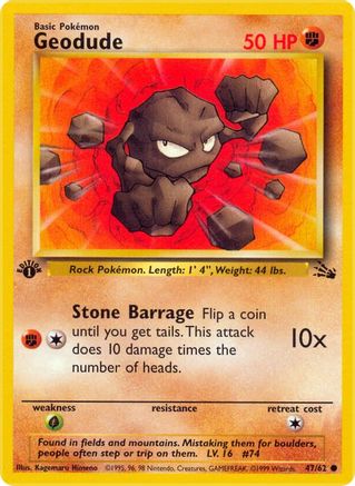Geodude 047/062 - Fossil 1st Edition - Common