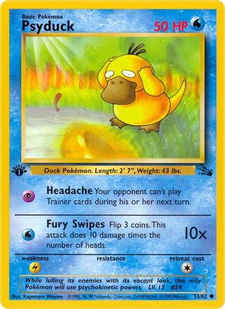 Psyduck 053/062 - Fossil 1st Edition - Common