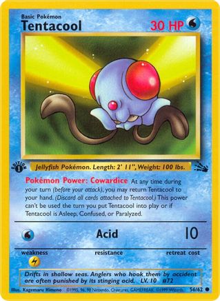 Tentacool 056/062 - Fossil 1st Edition - Common