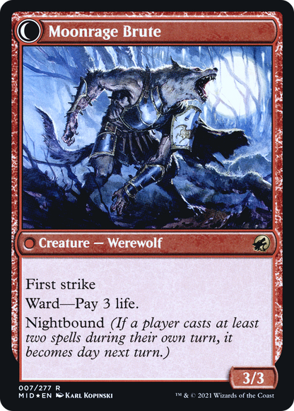 Brutal Cathar // Moonrage Brute (PMID-07S) - Innistrad: Midnight Hunt Promos: (Double Faced Transform) Foil