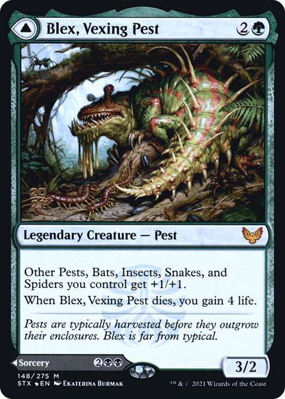 Blex, Vexing Pest // Search for Blex (PSTX-148S) - Strixhaven: School of Mages Promos Foil