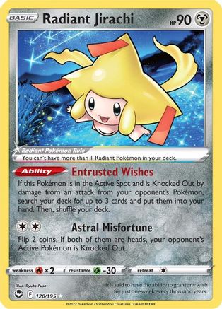 Radiant Jirachi 120/195 - SWSH12 Silver Tempest Holofoil - Radiant Rare