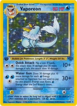 Vaporeon 12/64 - Jungle Unlimited Holofoil