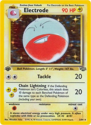 Electrode 002/064 - Jungle 1st Edition Holofoil - Holo Rare