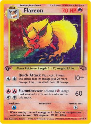 Flareon 3/64 - Jungle 1st Edition Holofoil