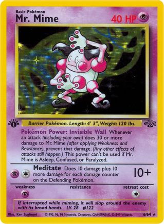 Mr. Mime (6/64) - Jungle 1st Edition Holofoil - Holo Rare