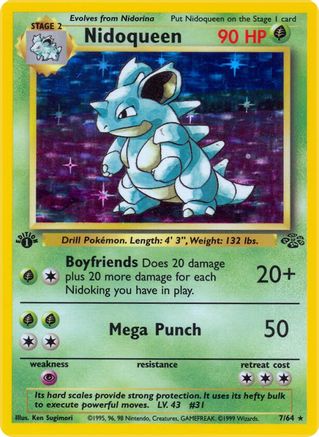 Nidoqueen 007/064 - Jungle 1st Edition Holofoil - Holo Rare