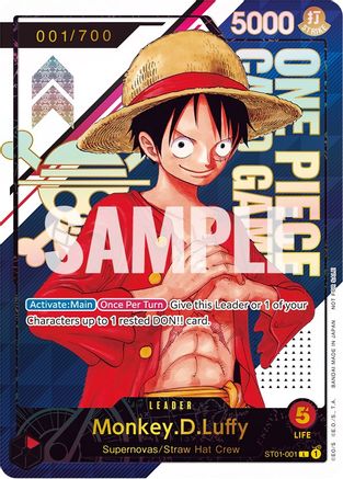 (ST01-001) Monkey.D.Luffy - ST01-001 [Serial Number] - One Piece Promotion Cards Foil